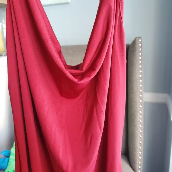 Scoop neck wine color maxi dress with slits on the side size large new n… - Image 4