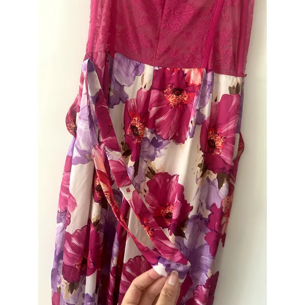 Katie May Revolve Floral Tink Jumpsuit Sleeveless Magenta Poppy Size S - Image 8