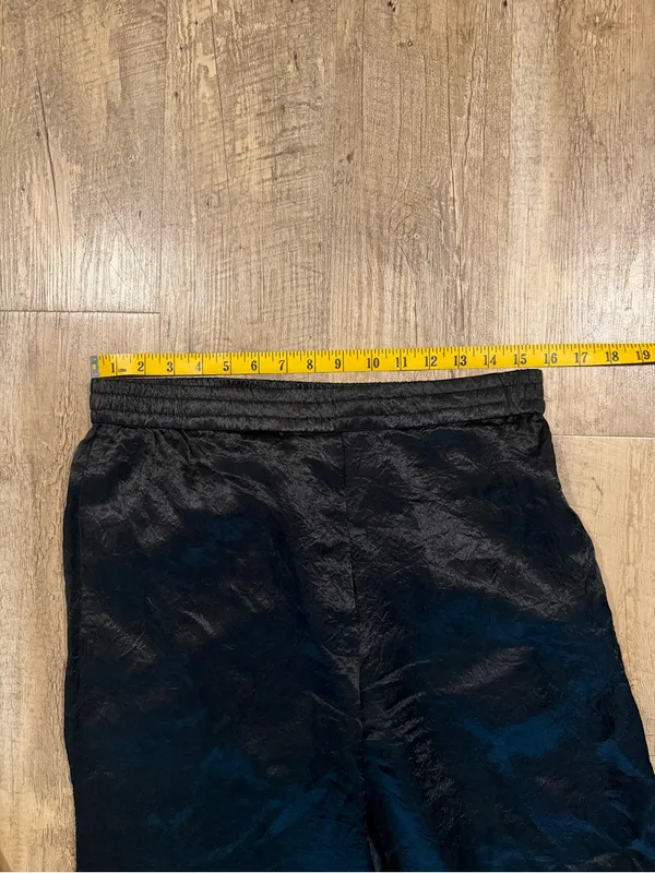COS Black Wide-Leg Jacquard Pants size 8 - Image 3