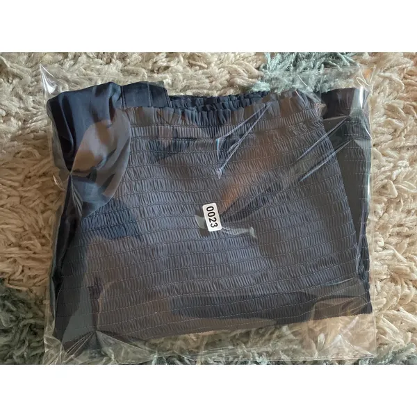 J. Crew Squareneck‎ Smocked Featherweight Satin Cropped Top Size XL - Image 7