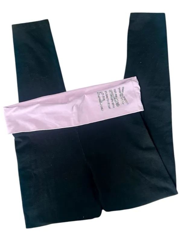 Y2K 2000s VS PINK Bling Fold Over Leggings! - Image 2
