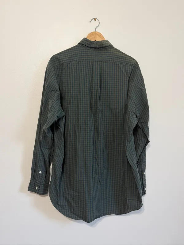 Ralph Lauren Plaid Oversized Button Down Shirt Size Large XL Women’s Green Blue - Image 6