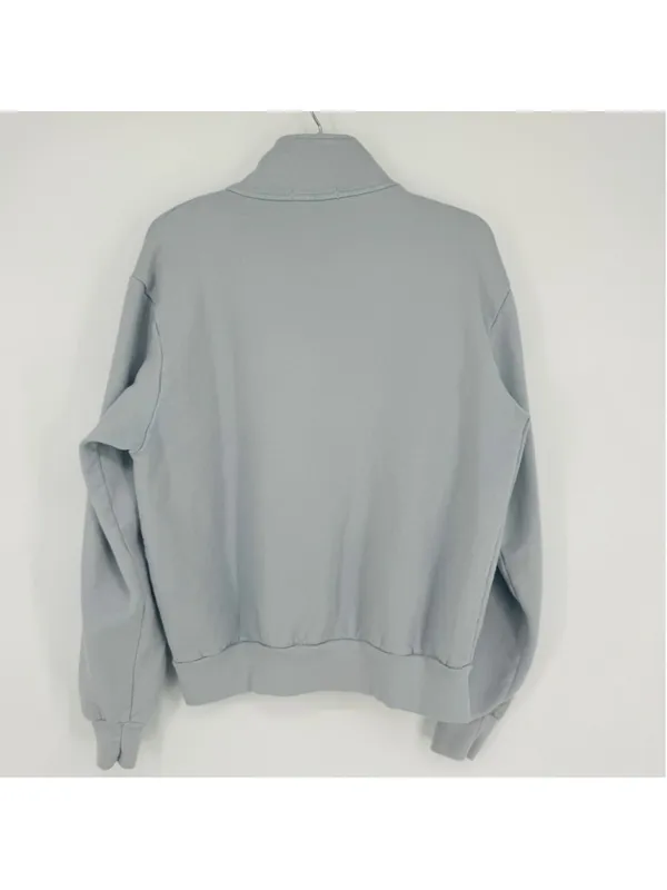 Brandy Melville Light Blue Half-Zip Sweatshirt One Size - Image 3