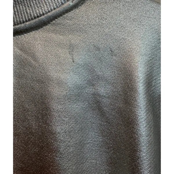 NWT GAIA Free People Metallic Silver Foil Coated Oversized Sweatshirt S Sold Out - Image 7