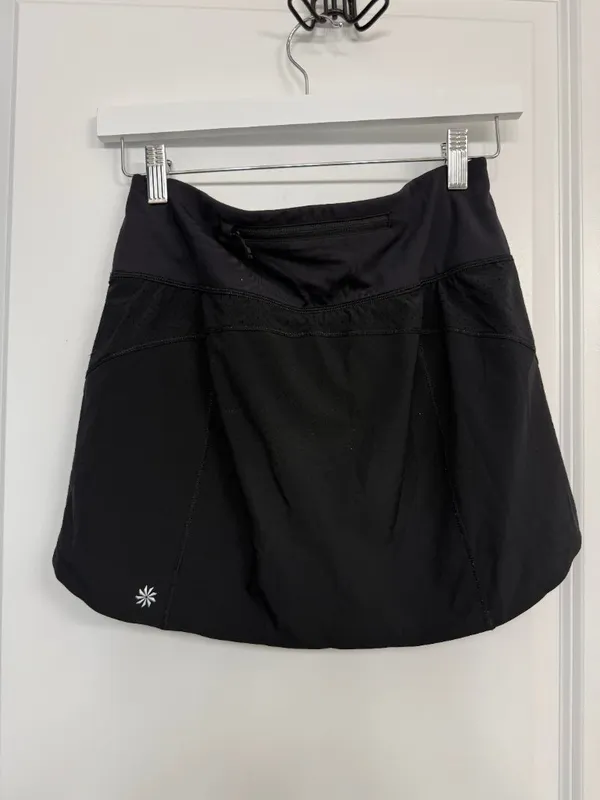 Athleta Run With It Black Running Skort Built-In Shorts XS - Image 6