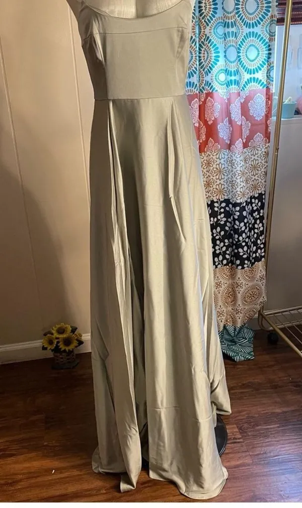 ASOS Sage Green Satin Dress - Image 3