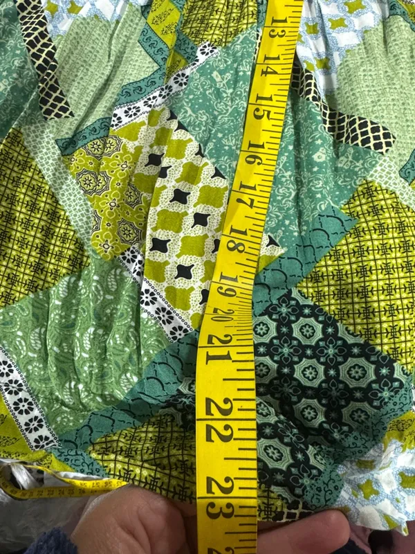 Natural Life Boho Festival Patchwork Print Top Large Sleeveless Straps - Image 6