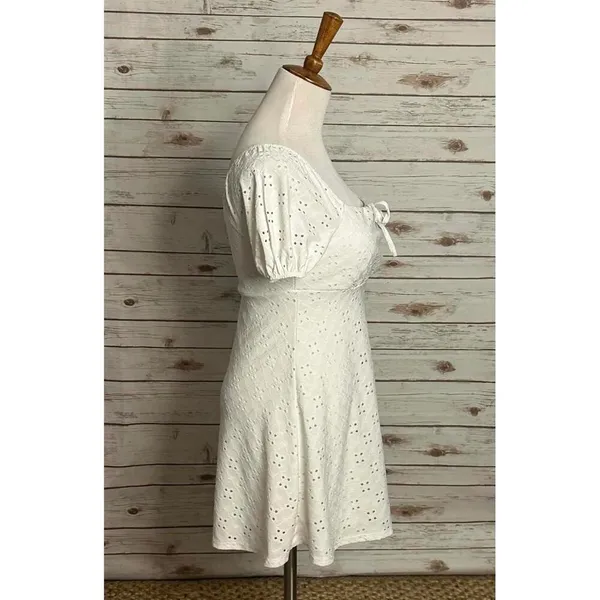 glitter girl cottagecore coquette milkmaid white eyelet babydoll dress Size 10 - Image 5