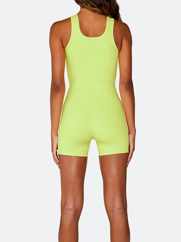Women’s SET Active Sportbody Shortysuit Highlighter Yellow Size S - Image 2