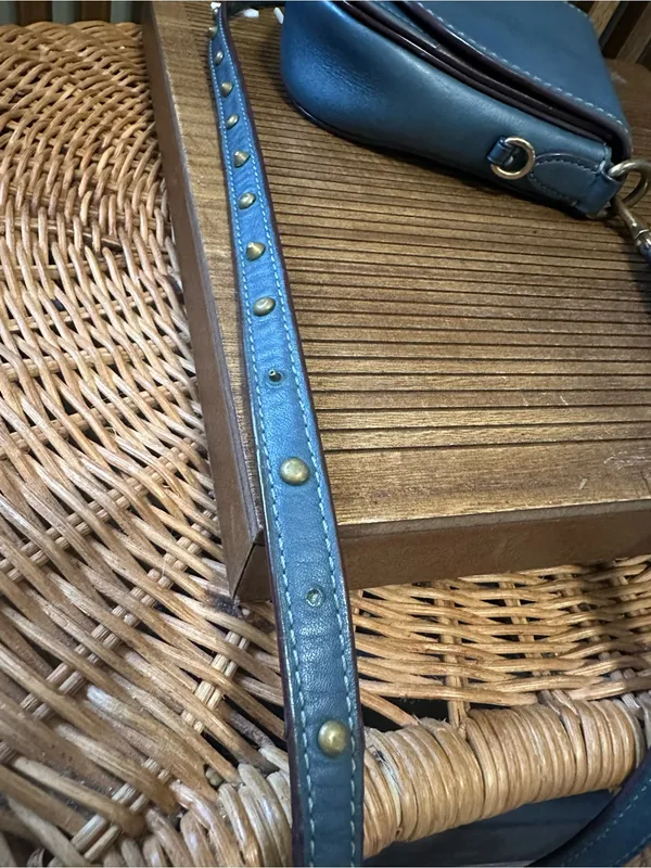 Coach 1941 Saddle Bag 23 Blue Cornflower Glovetanned Leather Rivet Crossbody - Image 6
