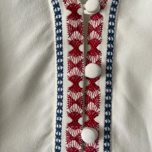 INTERMIX‎ Embroidered Silk Tunic Dress - Image 8