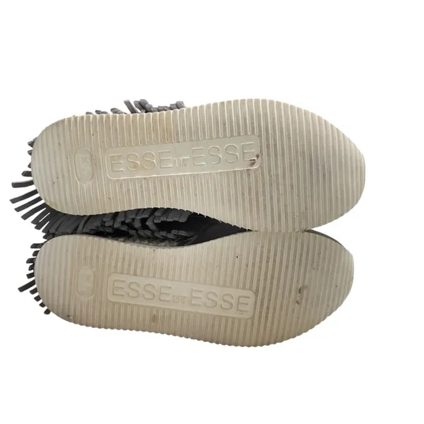 ESSEUTESSE Fringe Silver Leather Sneakers Shoes Made in Italy Womens 36 6 US - Image 11