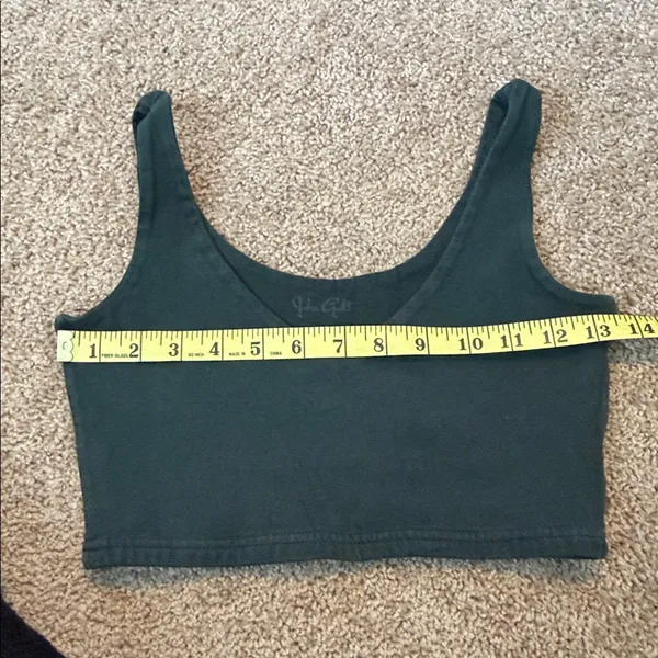 Brandy Melville Lydia Dark Green Crop Top - Image 5