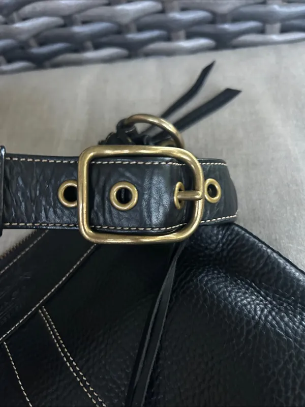 Coach vintage y2k black pebbled leather Bleecker bag gothic 10398 slim duffle - Image 10