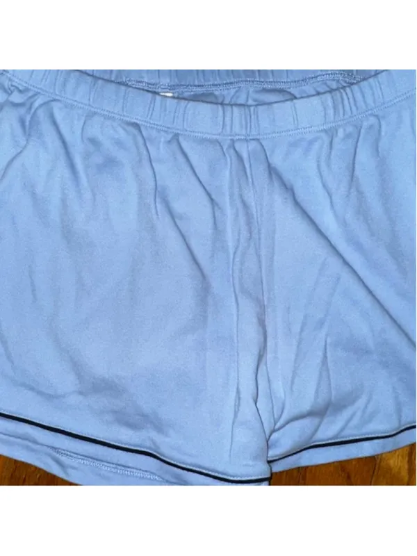 Favorite Daughter Sky Blue The Favorite PJ Shorts Contrast Piping Sleepwear Larg - Image 2