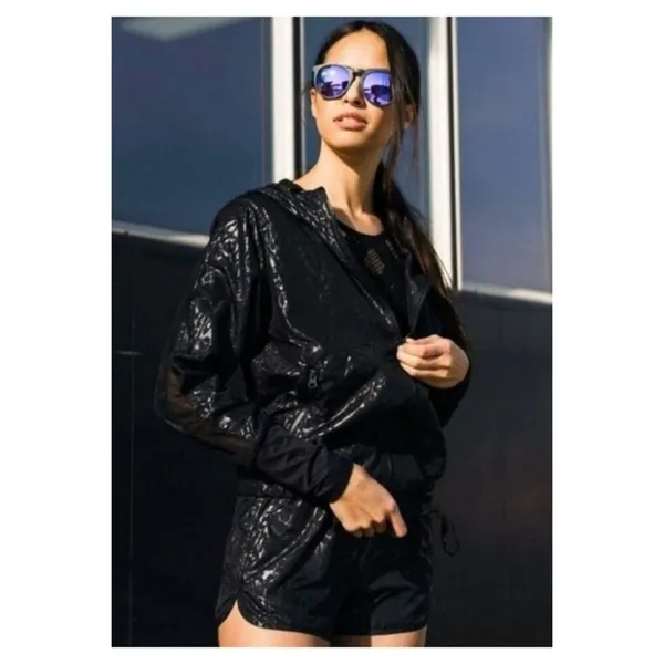 ZYIA Active Bomber Animal Print Running Shorts Women's XL Black Athletic - Image 9