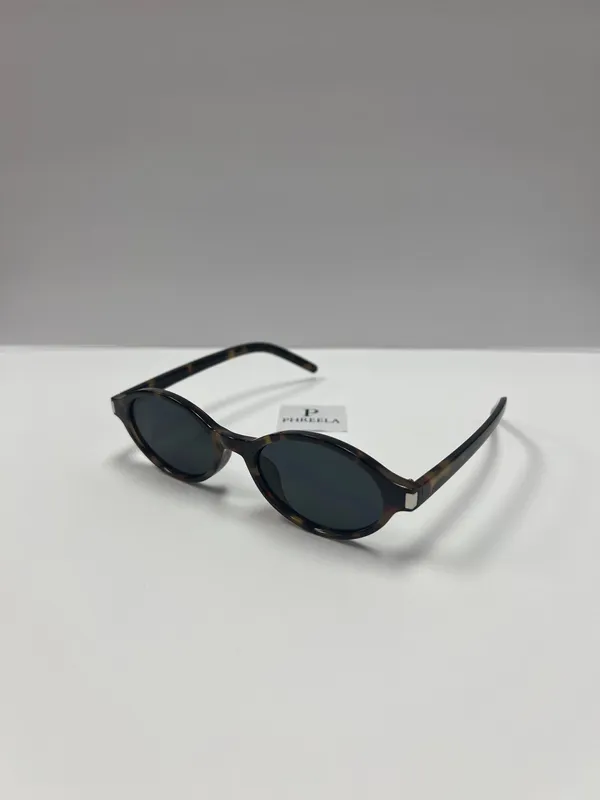 Round sunglasses / round retro leopard sunglasses Black - Image 2