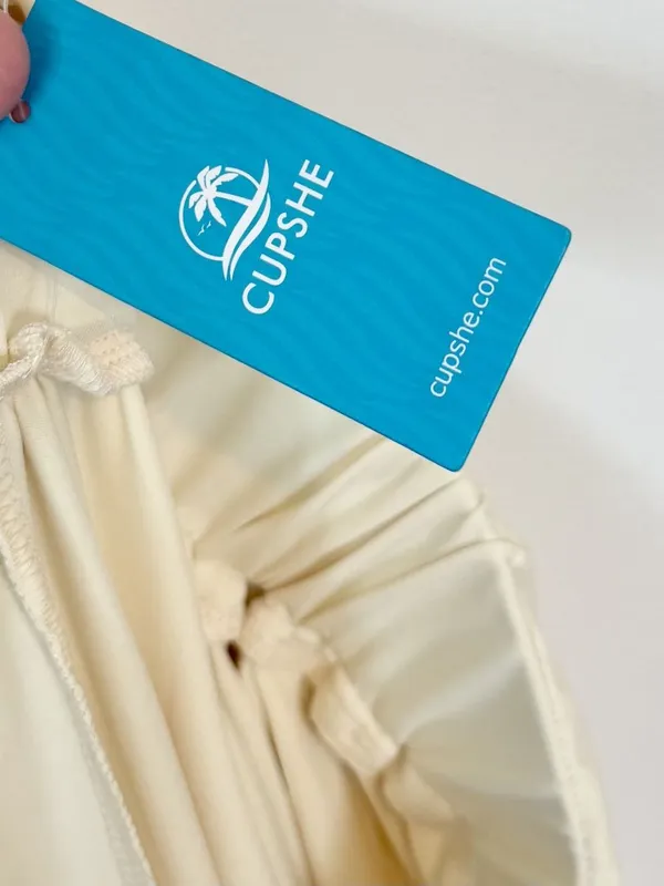 NWT Cupshe Light Yellow Wide Leg Jersey Pants - Size: Small - Image 4