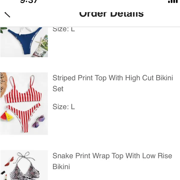 SheIn RED/WHITE STRIPED BIKINI - Image 2