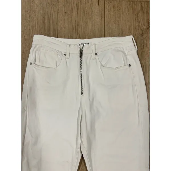 Good American Good Vintage White High Rise Straight Leg‎ Zipper Jeans 10/30 - Image 3