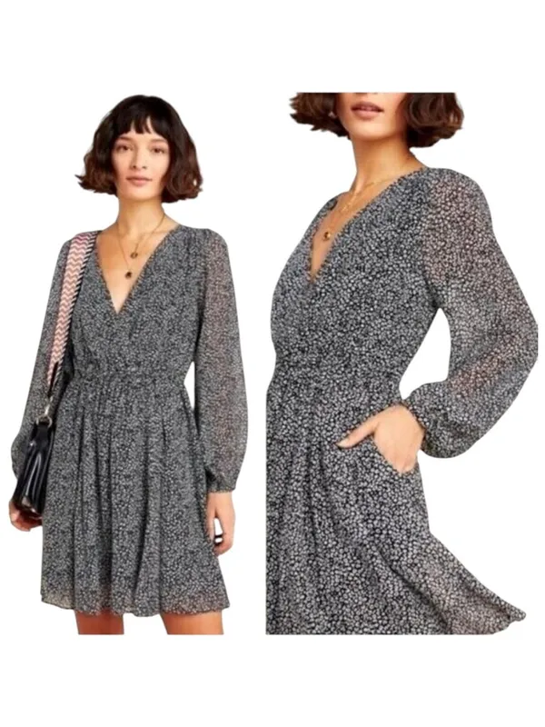 Maeve Anthropologie Black And White Leopard Print Carolyn Mini‎ Dress Size S - Image 2