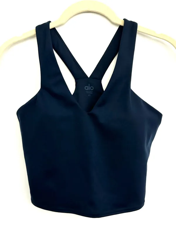 ALO Yoga Navy Airbrush Real Bra Tank Size XS - Image 6