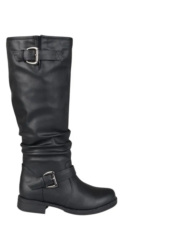NWT Journee Collection Womens Stormy Boot Faux Leather Slouch Black 8M - Image 3
