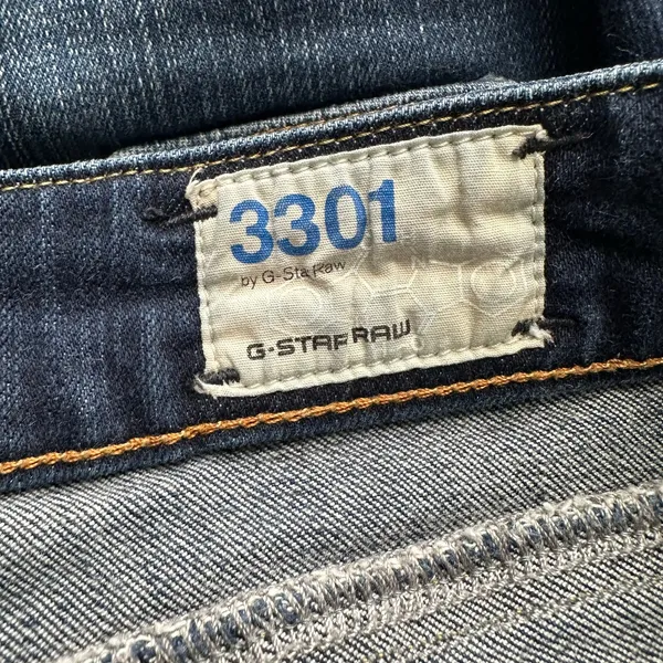 G Star Raw Women size 28 29 Dark Wash 3301 Low Rise Straight Leg Jeans - Image 8