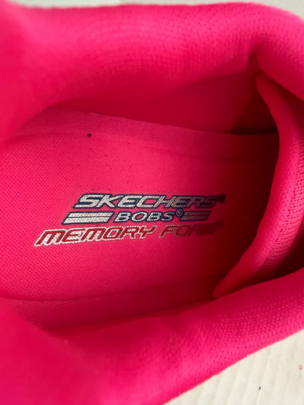 BOBS from Skechers Chaos Hot Pink Knit Lace-Up Sneakers - Image 8
