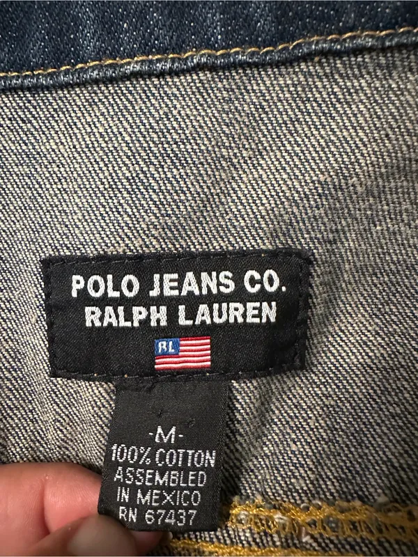 Polo Jeans Co. by Ralph Lauren Dark Blue Vintage Studded Denim Jacket - Size M - Image 11