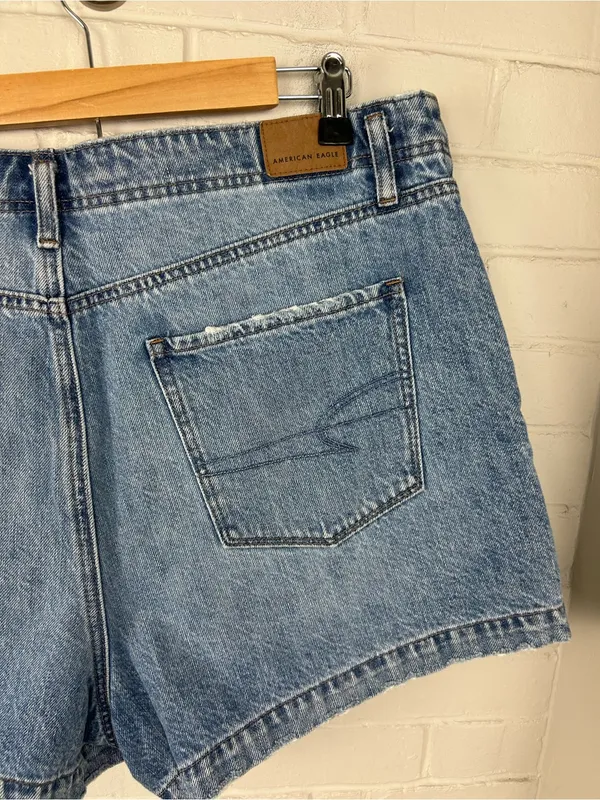 American Eagle Cotton Denim Mom Shorts Plus Size 16 - Image 12