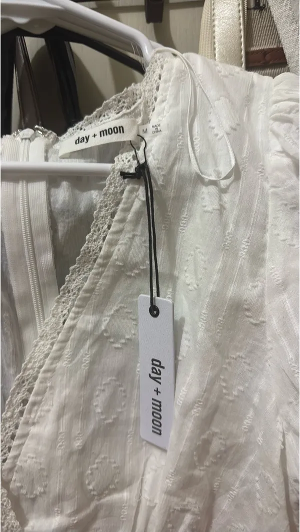 White ruffle Day and Moon Dress - Image 3