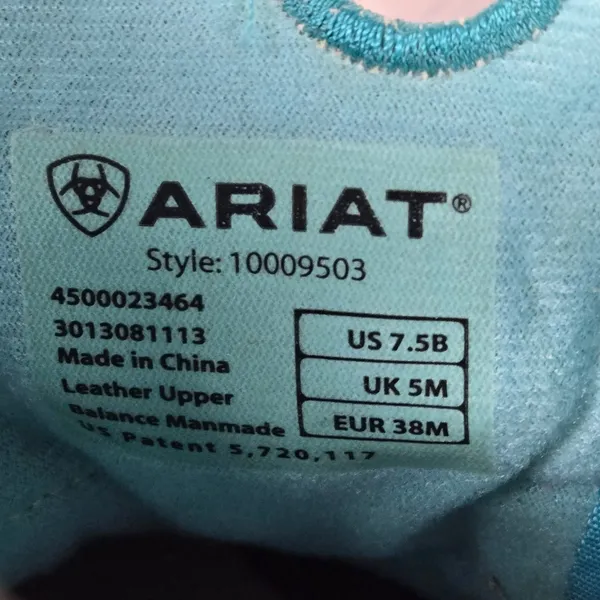 Ariat Fatbaby Camo Western Boots Brown Leather Teal Trim 10009503 Womens 7.5B - Image 9