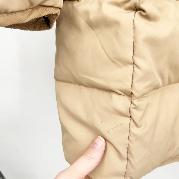 Lauren Ralph Lauren Womens Tan Down Fill Faux‎ Fur Hood Puffer Parka Coat Size L - Image 2