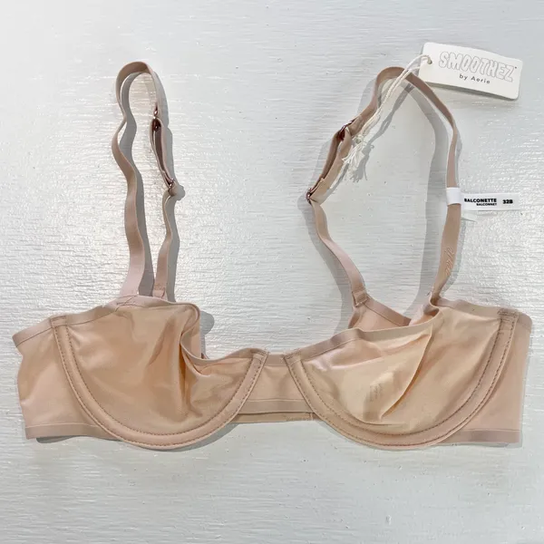 Aerie New SMOOTHEZ Mesh Unlined Underwire Balconette Bra Sands Size 32B - Image 7