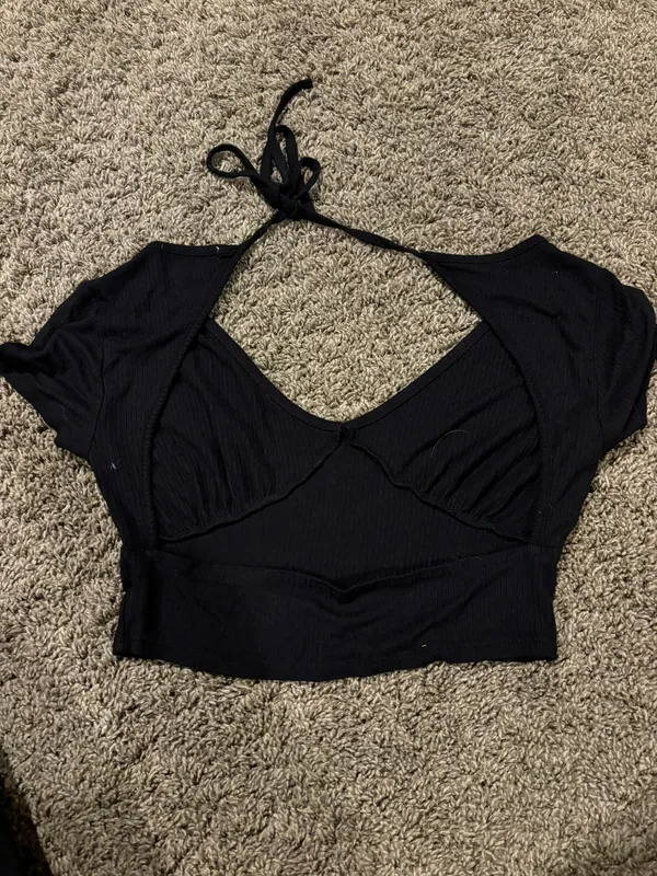 Backless Tie Top Black - Image 2