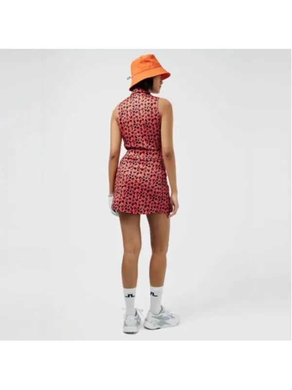 J.Lindeberg Amelie Golf Skort Red Black Animal Print XS - Image 3