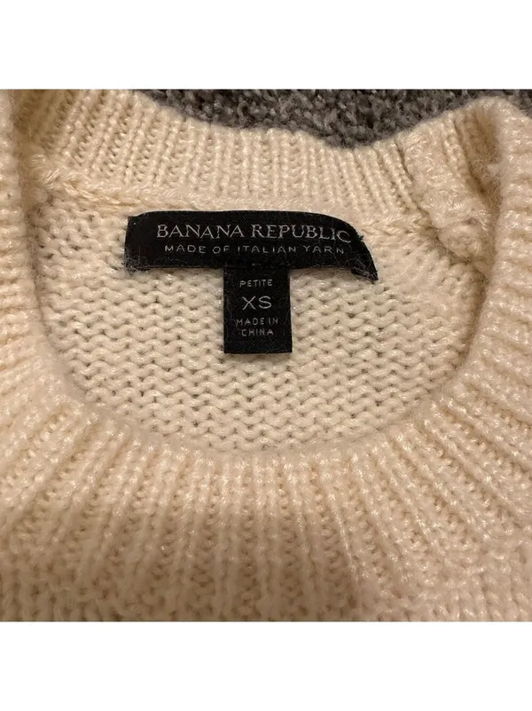 Banana Republic Cream Italian Yarn Knit Sweater XS - Image 3