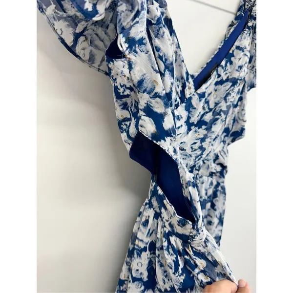 Aqua Dress Womens Size XS Formal Gown Maxi Tiered Blue White Metallic NWT‎ - Image 10