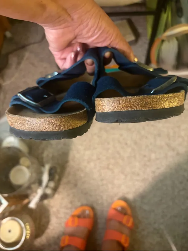 Birkenstock Navy Suede Arizona Double Strap Sandals - Image 5