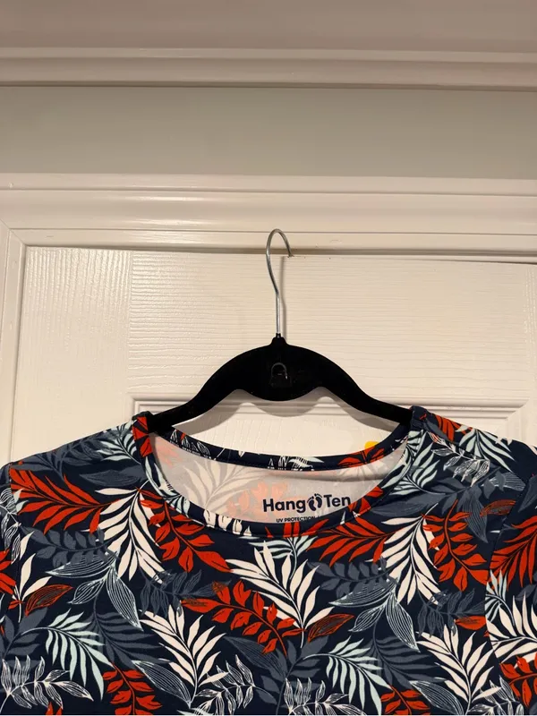 NWT Hang Ten Size S UPF 50+ Tropical Floral Long Sleeve Rash Guard Swim Shirt - Image 2