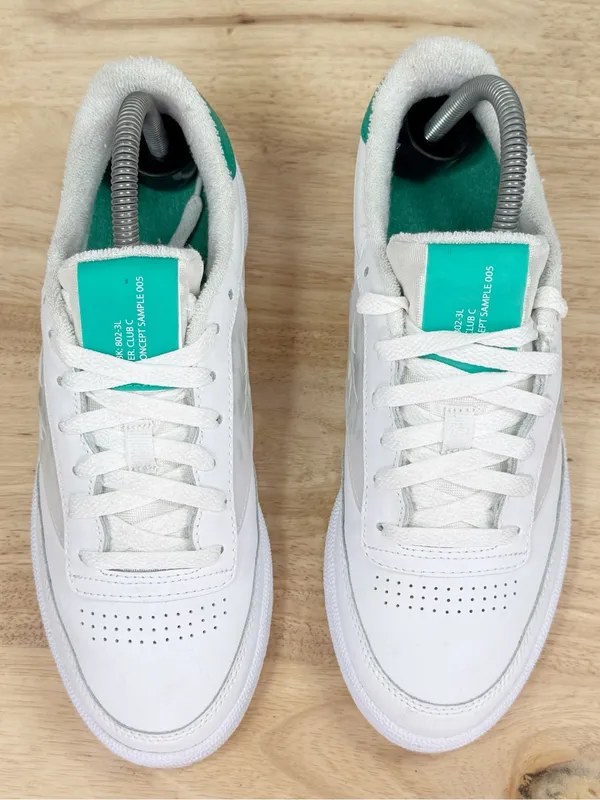 Reebok Club C 85 Logo Tennis Shoes Sneakers White Green Women Size 8 Preppy - Image 4