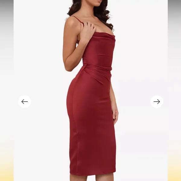 HOUSE OF CB Anja corset satin midi dress size small - Image 4