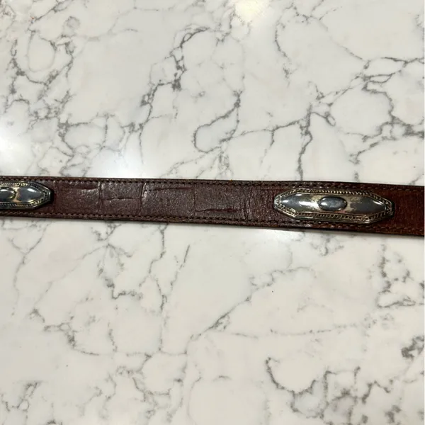 Brighton Brown Leather w/ Silver Detail Size Large‎ Woman’s Belt - Image 3