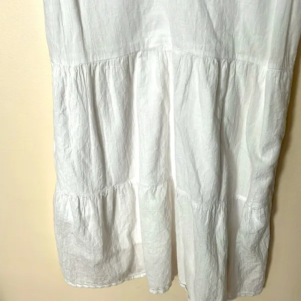 Abercrombie & Fitch‎ White Tiered Mini Dress Small V-Neck Flutter Sleeve Pockets - Image 6