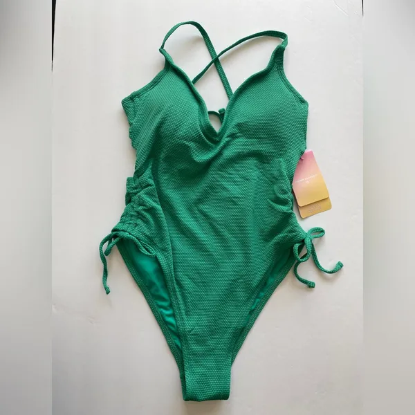 Stoney Clover Lane Textured Cheeky High‎ Leg One Piece Swimsuit Size S - Image 6