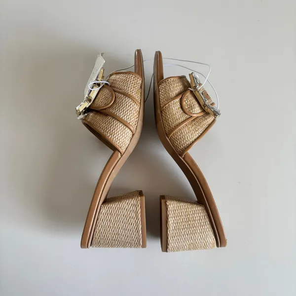 A New Day Kathleen Raffia Glam Buckle Block Heel Slide Sandals Womens Size 6 NEW - Image 6