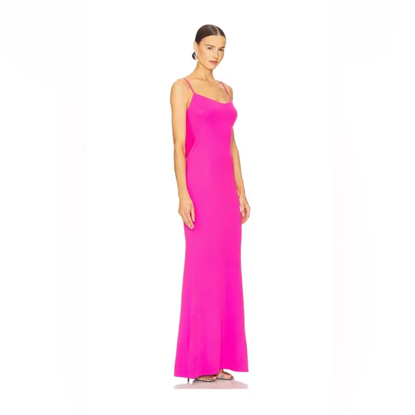 Katie May Gina Hot Pink Spaghetti Strap Formal Gown Size Medium - Image 3