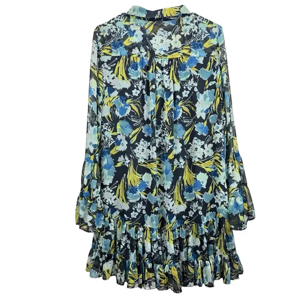 Cinq À Sept Lyra Obsidian Tossed Floral Mini Dress Ruffle Tiered Size 8 - Image 10