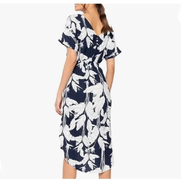Roxy Flamingo Shades Dress Women’s Size XS Navy White Short Sleeve Banana‎ Leaf - Image 2